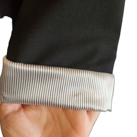 CALVIN Klein Contrast Lining Long Roll Tab Sleeve Open Front Jacket Size 10 - Picture 4 of 6